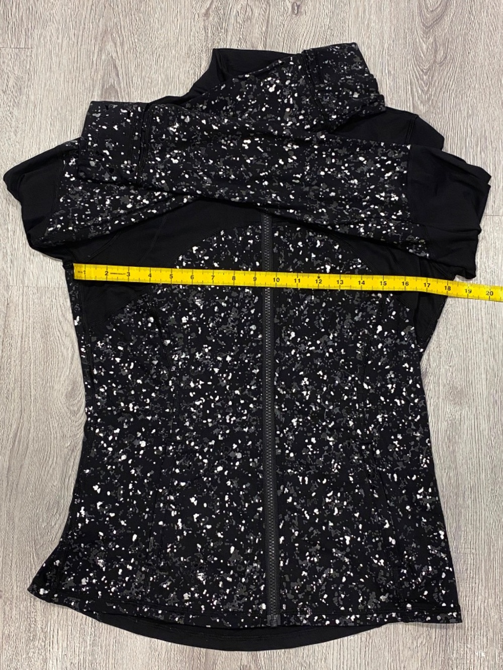 Lululemon Black Speckled Full Zip Athletic Jacket Size 10 - Picture 6 of 7
